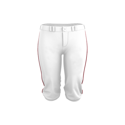 Badger Sport Girls Belt Loop Fastpitch Pant (A00062-028604), Color 'White/Red'